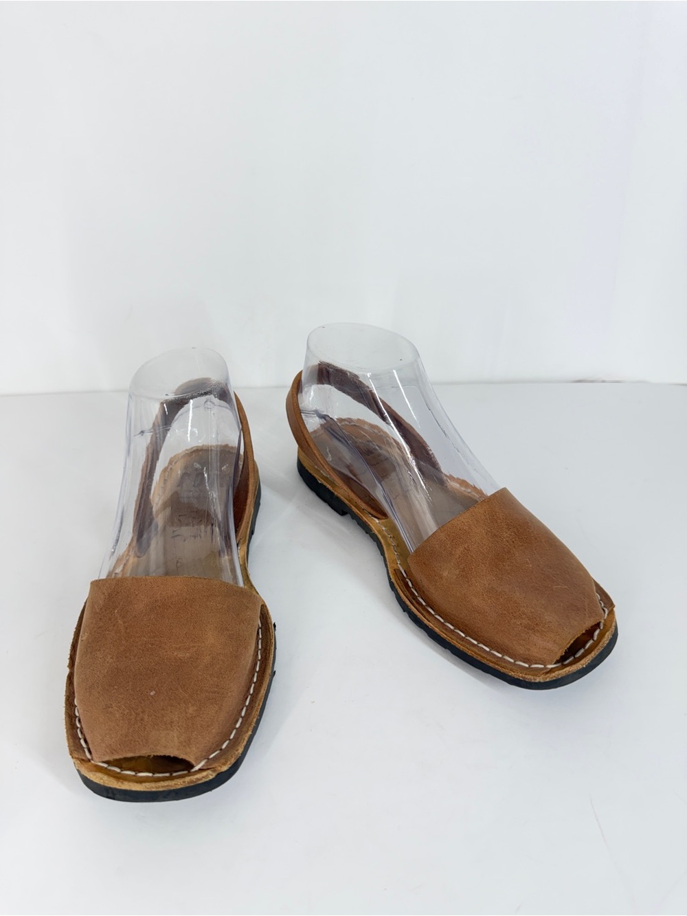 Pons Avarcas Womens Classic Style Leather Menorquina Flat Sandals Brown Size 6